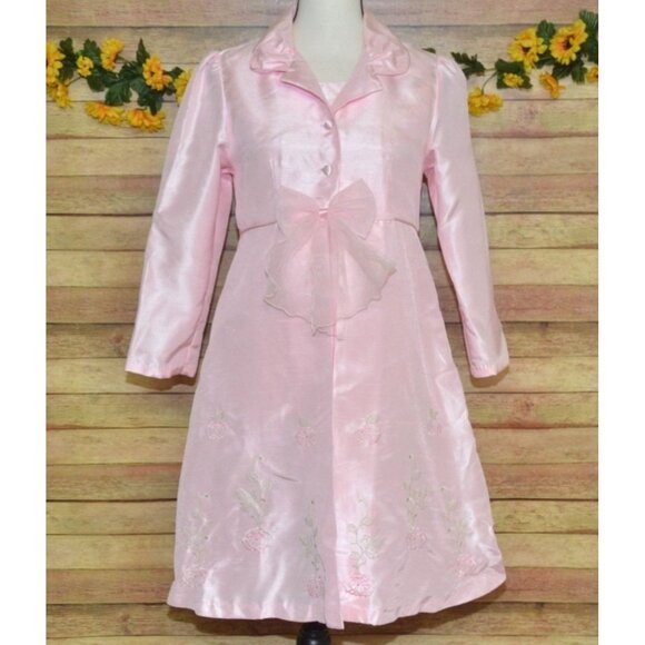 NWT Bonnie Jean Girls 16 2 Piece Dress & Jacket Pink Easter Church Event Party